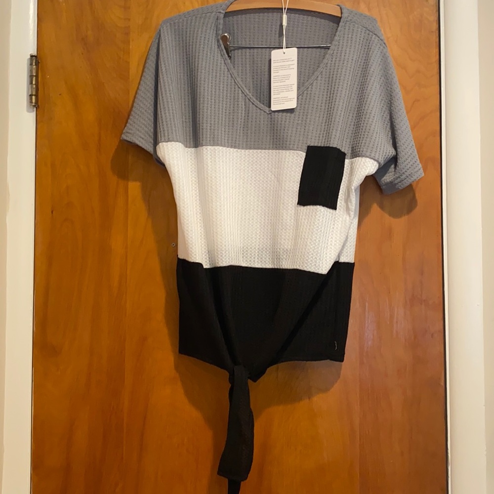 Oversized waffle knot tee